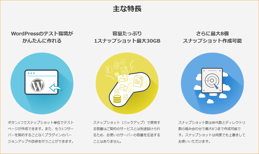 スナップショット取得とステージング作成